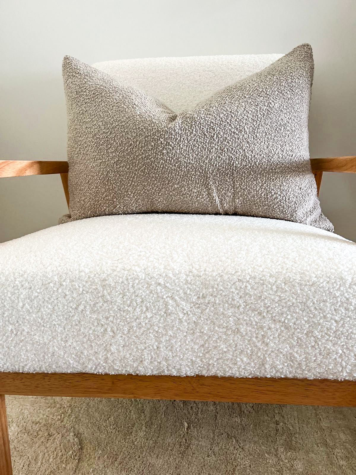 Boucle Lumbar Cushion Cover - Beige