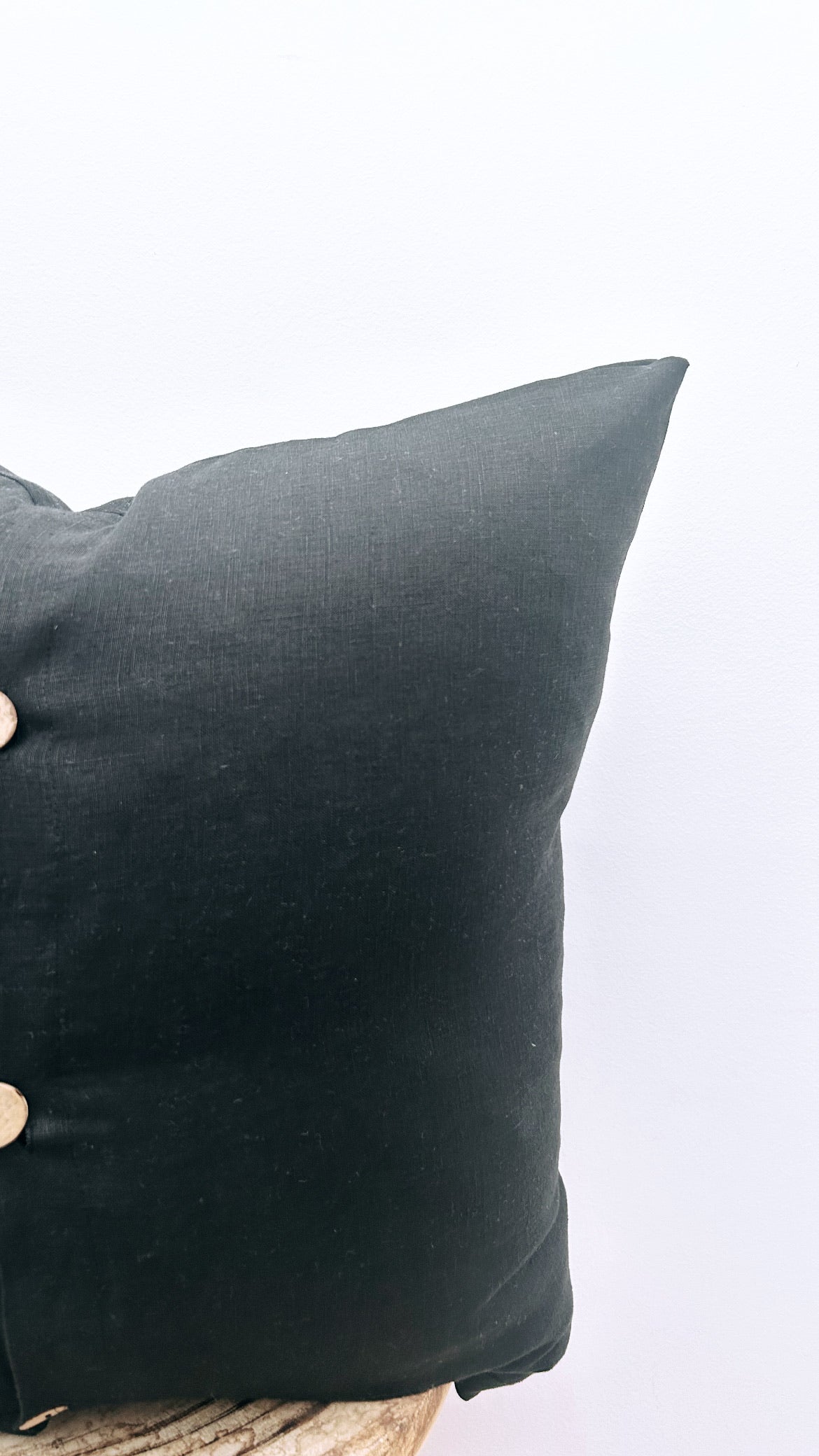 Pure Linen Cushion Cover - Black