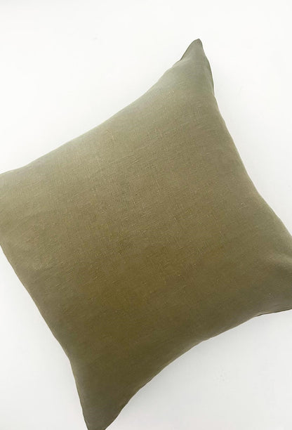 Pure Linen Cushion Cover - Olive