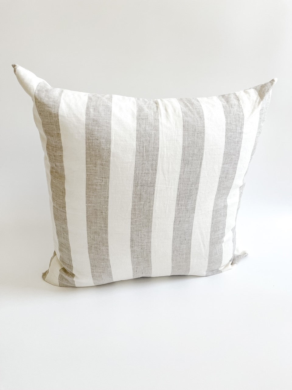 Pure Linen Cushion Cover Wide Natural Stripe Mama and Tochter