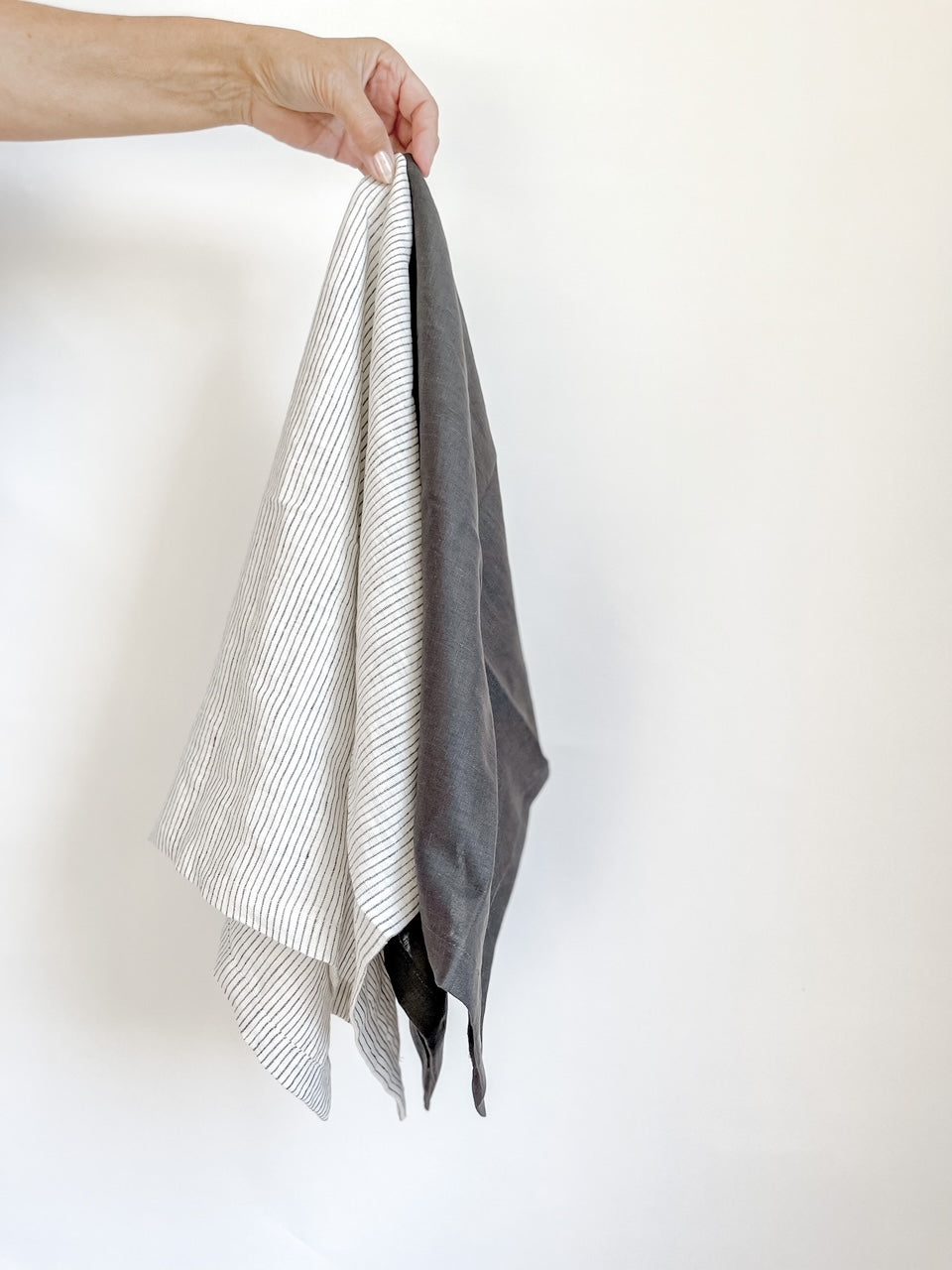 Pure French Linen Tea Towel - Dark Charcoal